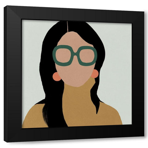 Galina Black Modern Wood Framed Art Print by Sozi