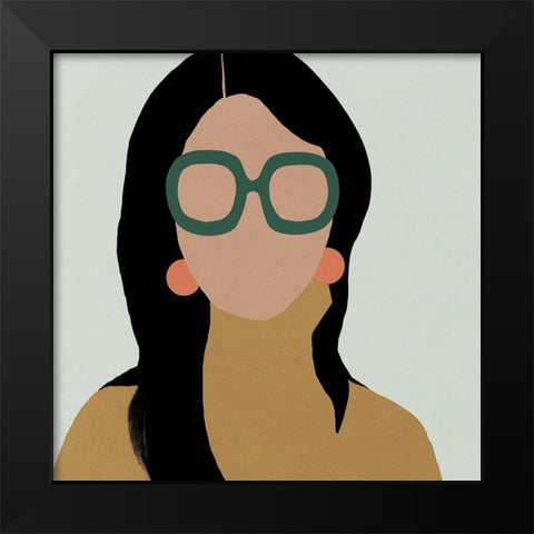Galina Black Modern Wood Framed Art Print by Sozi