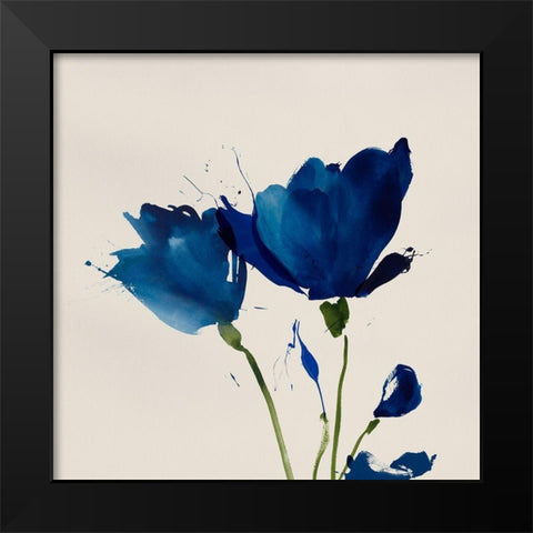Blooming Blue Valentine I  Black Modern Wood Framed Art Print by Sozi