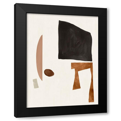 Blockway I Black Modern Wood Framed Art Print by Sozi