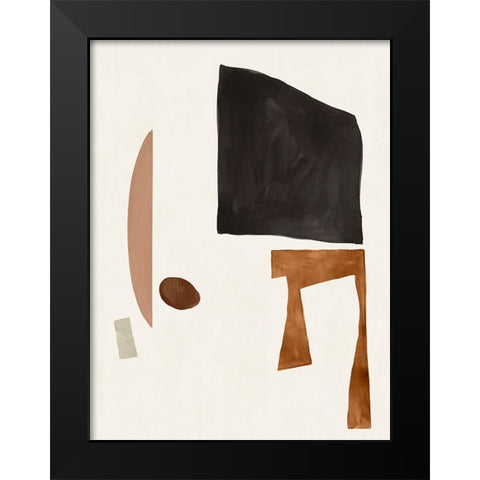 Blockway I Black Modern Wood Framed Art Print by Sozi