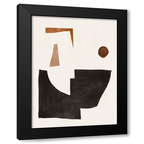 Blockway II Black Modern Wood Framed Art Print with Double Matting by Sozi