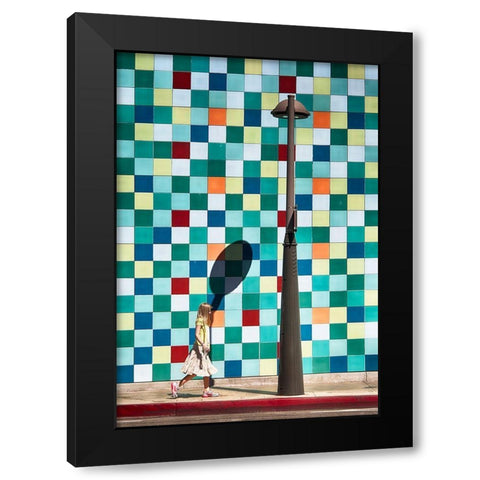 Dialogue bubble Black Modern Wood Framed Art Print by Labagnara