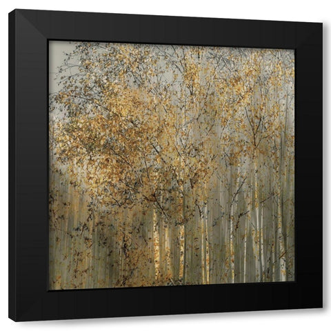 Birch Impression Black Modern Wood Framed Art Print by Talen