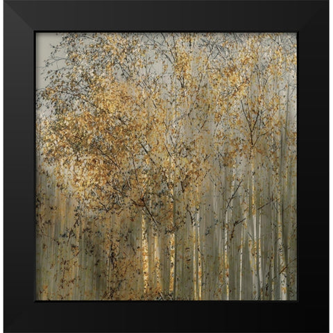 Birch Impression Black Modern Wood Framed Art Print by Talen