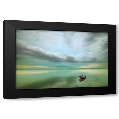 Boat Black Modern Wood Framed Art Print by Browko