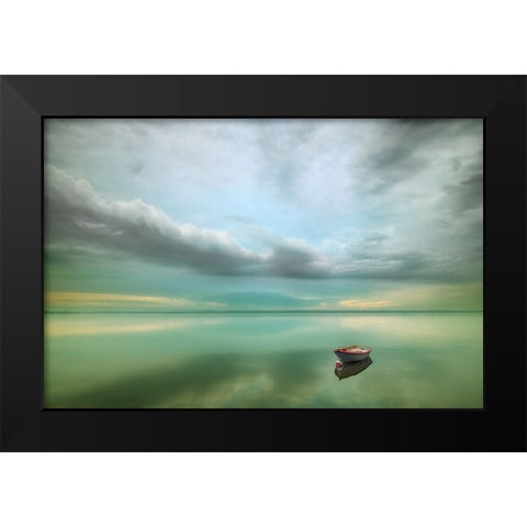 Boat Black Modern Wood Framed Art Print by Browko
