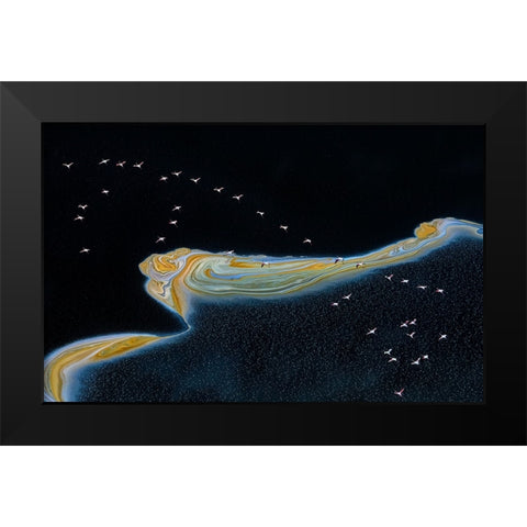 Dancer  in the Sky Black Modern Wood Framed Art Print by Fischer