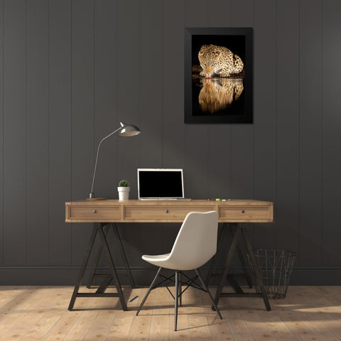 Single Mother Black Modern Wood Framed Art Print by Eichelberg