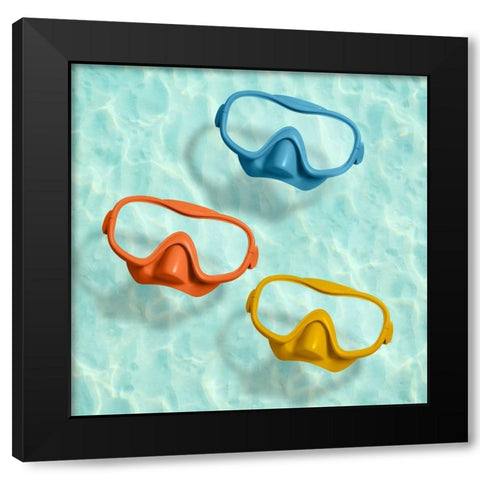 Swim with me Black Modern Wood Framed Art Print by Dittmann