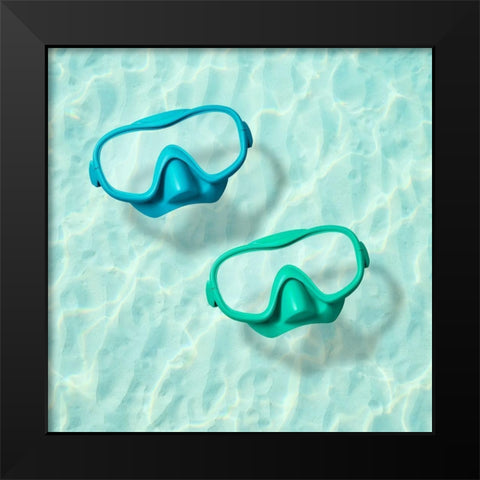 Swim with me II Black Modern Wood Framed Art Print by Dittmann