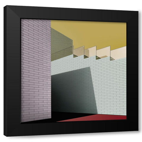 Schuster - Urban Abstract Black Modern Wood Framed Art Print with Double Matting by Schuster