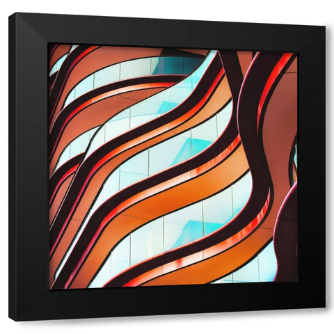 Flour - Concrete Curves Black Modern Wood Framed Art Print with Double Matting by Flour