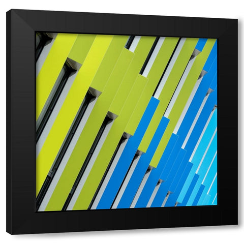Van Son - Colorful Diagonals Black Modern Wood Framed Art Print by Son, Van