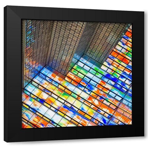 Van Son - Color Explosion Black Modern Wood Framed Art Print with Double Matting by Son, Van
