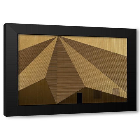 Luycx - Wall Detail with Door Black Modern Wood Framed Art Print by Luycx