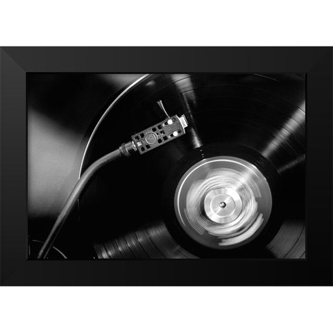 Studio III - Vinyl 002 Black Modern Wood Framed Art Print by Studio III
