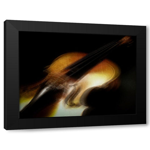 Corte - Vibrations Black Modern Wood Framed Art Print with Double Matting by Corte
