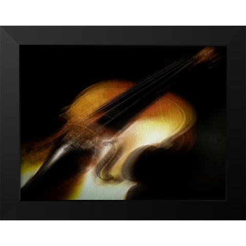 Corte - Vibrations Black Modern Wood Framed Art Print by Corte