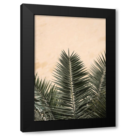 Studio III - Palm leaves and Wall Black Modern Wood Framed Art Print by Studio III