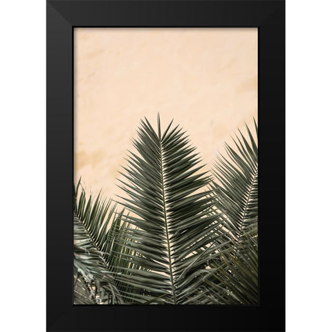 Studio III - Palm leaves and Wall Black Modern Wood Framed Art Print by Studio III