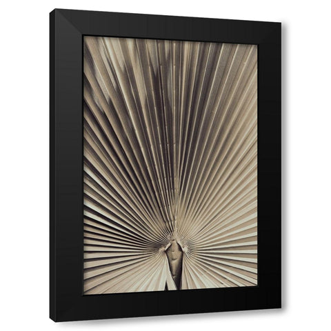 Studio III - Palmblad 001 Black Modern Wood Framed Art Print with Double Matting by Studio III