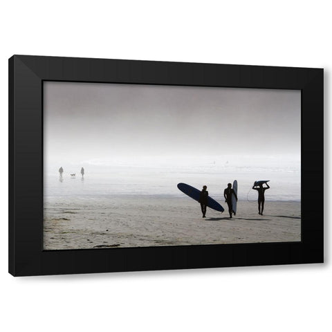 Erkmen - Surfing Time in a Foggy Day Black Modern Wood Framed Art Print with Double Matting by Erkmen