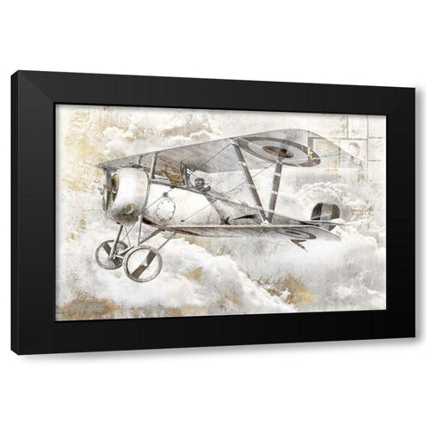 Airplane II Black Modern Wood Framed Art Print by Roozbeh