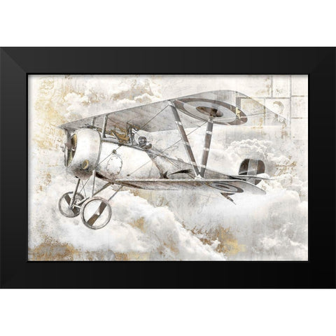 Airplane II Black Modern Wood Framed Art Print by Roozbeh