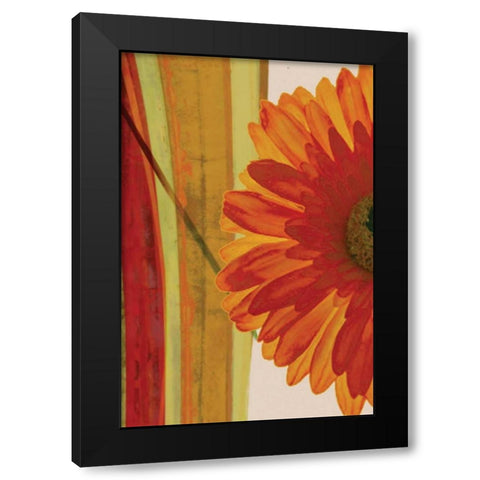 Burst Black Modern Wood Framed Art Print with Double Matting by PI Studio