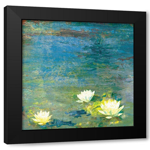 Flowers in the Pond Black Modern Wood Framed Art Print with Double Matting by PI Studio