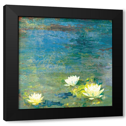 Flowers in the Pond Black Modern Wood Framed Art Print by PI Studio