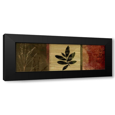 Leaf Impressions II Black Modern Wood Framed Art Print with Double Matting by PI Studio