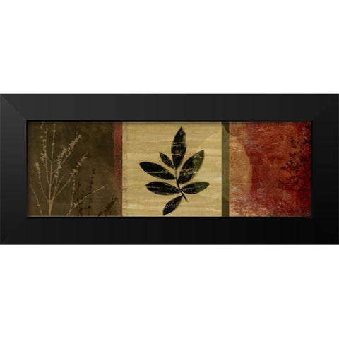Leaf Impressions II Black Modern Wood Framed Art Print by PI Studio