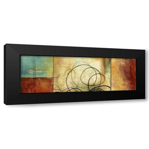 Twirlies II Black Modern Wood Framed Art Print with Double Matting by PI Studio