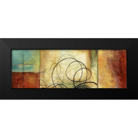 Twirlies II Black Modern Wood Framed Art Print by PI Studio