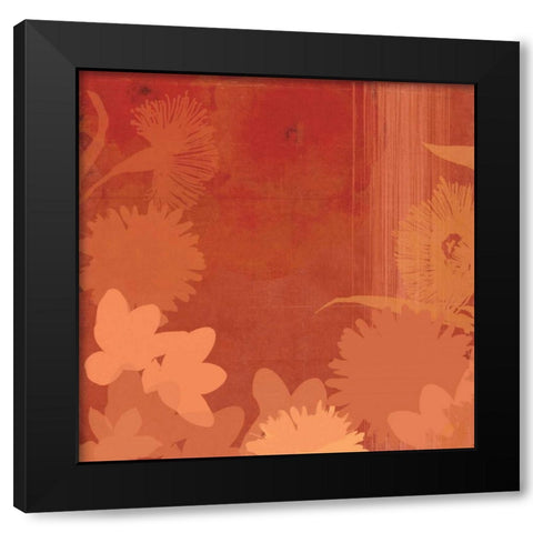 Shades of Red Black Modern Wood Framed Art Print with Double Matting by PI Studio