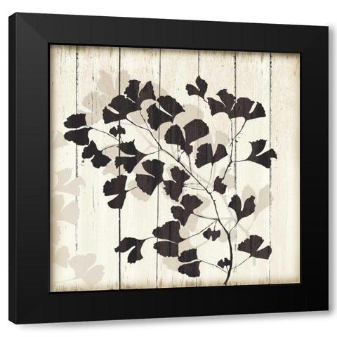 Shadow on Wood I Black Modern Wood Framed Art Print with Double Matting by PI Studio