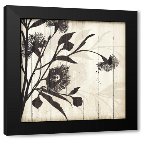 Shadow on Wood II Black Modern Wood Framed Art Print with Double Matting by PI Studio