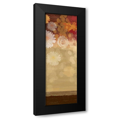 Floating Florals II Black Modern Wood Framed Art Print with Double Matting by PI Studio