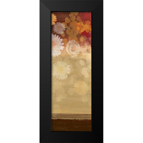 Floating Florals II Black Modern Wood Framed Art Print by PI Studio