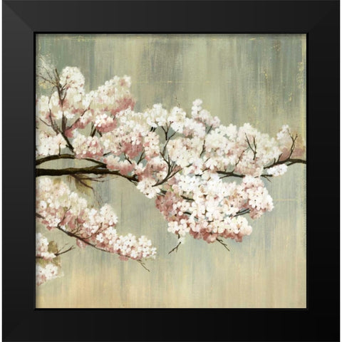 Blossoms Black Modern Wood Framed Art Print by PI Studio