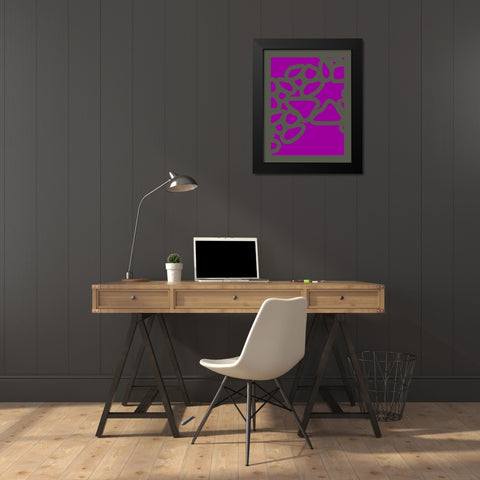 Passionate Black Modern Wood Framed Art Print by PI Studio