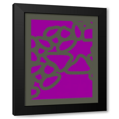 Passionate Black Modern Wood Framed Art Print by PI Studio