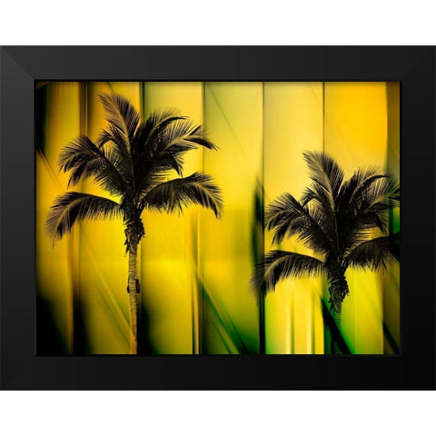 Two Palms Black Modern Wood Framed Art Print by PI Studio