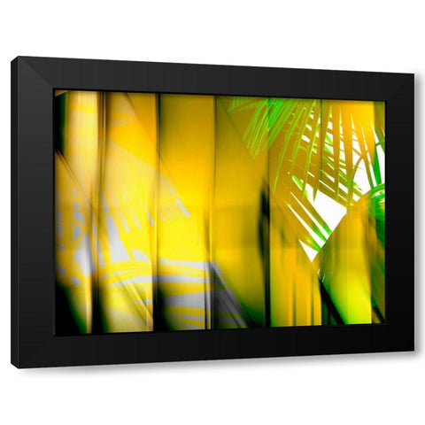 Yellow Shades Black Modern Wood Framed Art Print with Double Matting by PI Studio