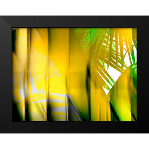 Yellow Shades Black Modern Wood Framed Art Print by PI Studio