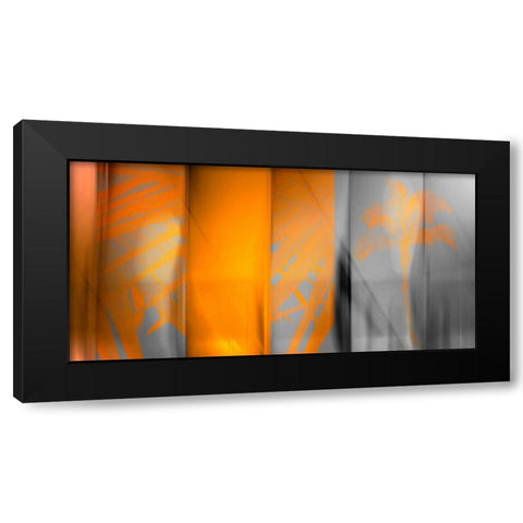 Orange Shades Black Modern Wood Framed Art Print with Double Matting by PI Studio