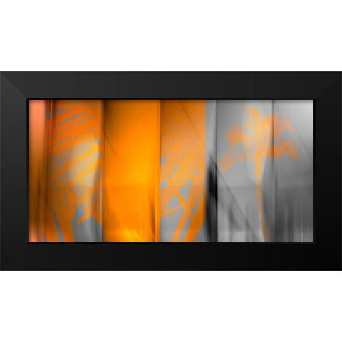 Orange Shades Black Modern Wood Framed Art Print by PI Studio