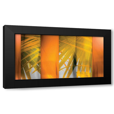 Tangerine and Cream Black Modern Wood Framed Art Print with Double Matting by PI Studio